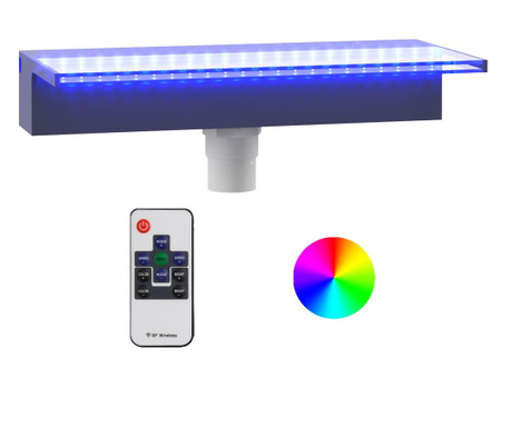 akril vízeséskifolyó RGB LED-ekkel 45 cm