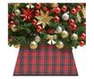 Božićna suknja za drvo, crvena i crna, 48x48x25 cm thumbnail 1