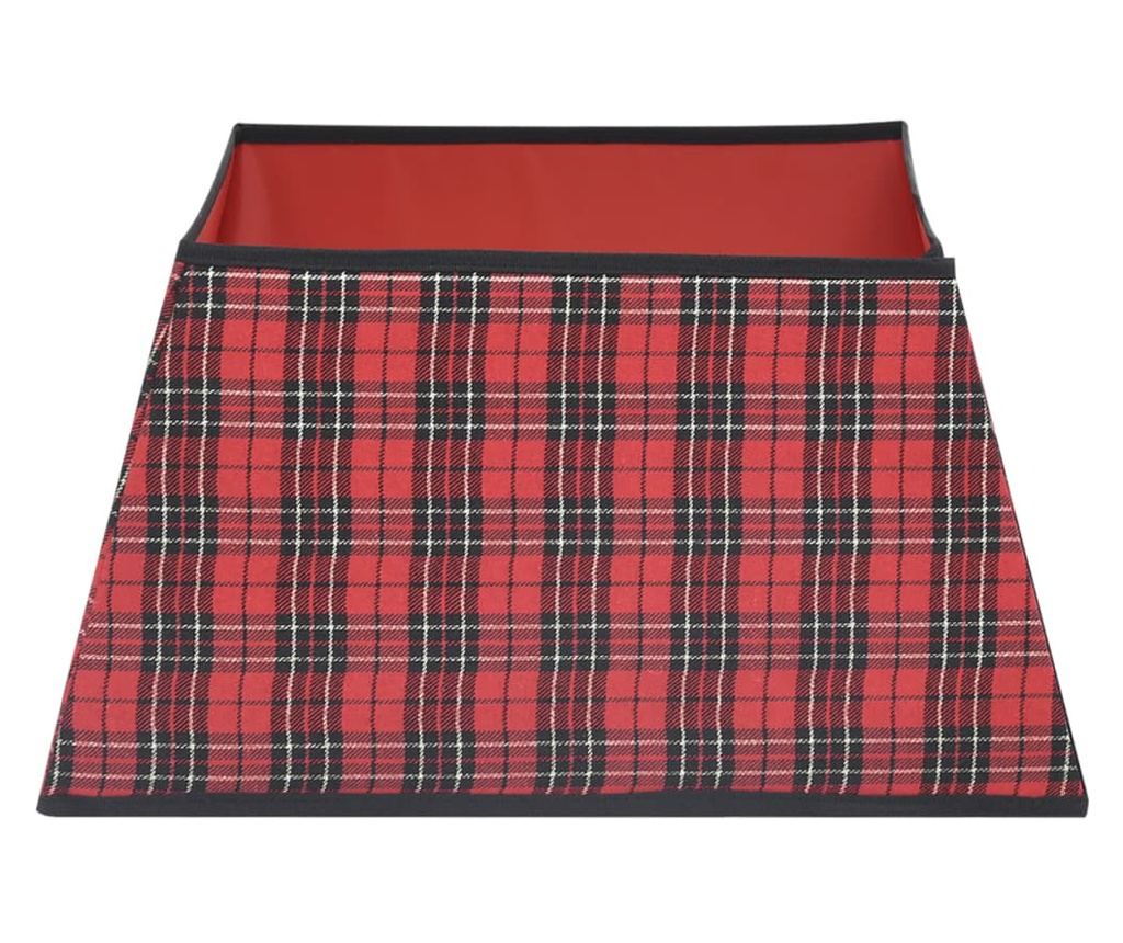 Božićna suknja za drvo, crvena i crna, 48x48x25 cm - 4