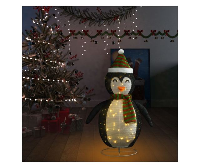 Božićni ukrasni pingvin, LED, 120 cm, luksuzna tkanina