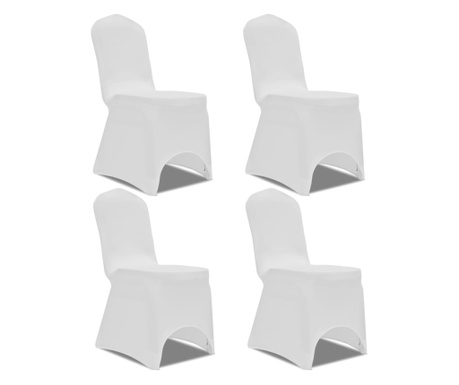 Husa elastica pentru scaun, alb, 4 buc.