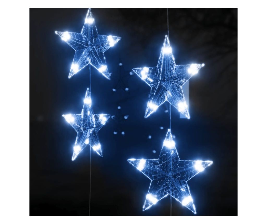 Instalacija svjetla tip zavjese zvijezde 200 LED plava 8 funkcija - 5