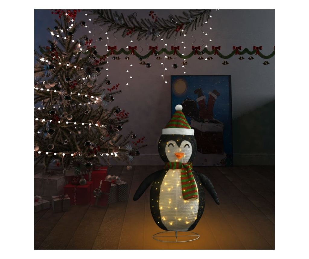 Božićni ukrasni pingvin, LED, 90 cm luksuzna tkanina - 3
