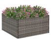 Градинска саксия, 80x80x40 см, сива, полиратан thumbnail 1