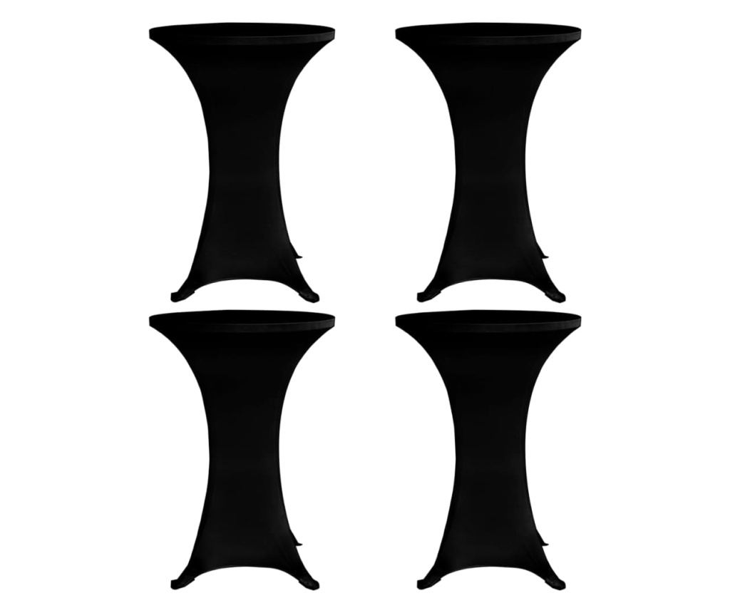 Navlaka za stol za stajanje Ø 80 cm crna rastezljiva 4 kom - 2