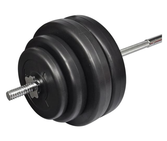 Set šipke za dvoručni uteg s pločama 60 kg