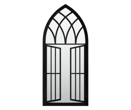 Oglinda de gradina, negru, 100x45 cm, fier uz exterior