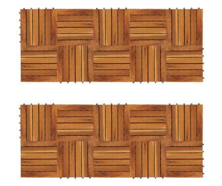 Set dale din lemn de salcam cu model vertical 30 x 30 cm, 20 buc.