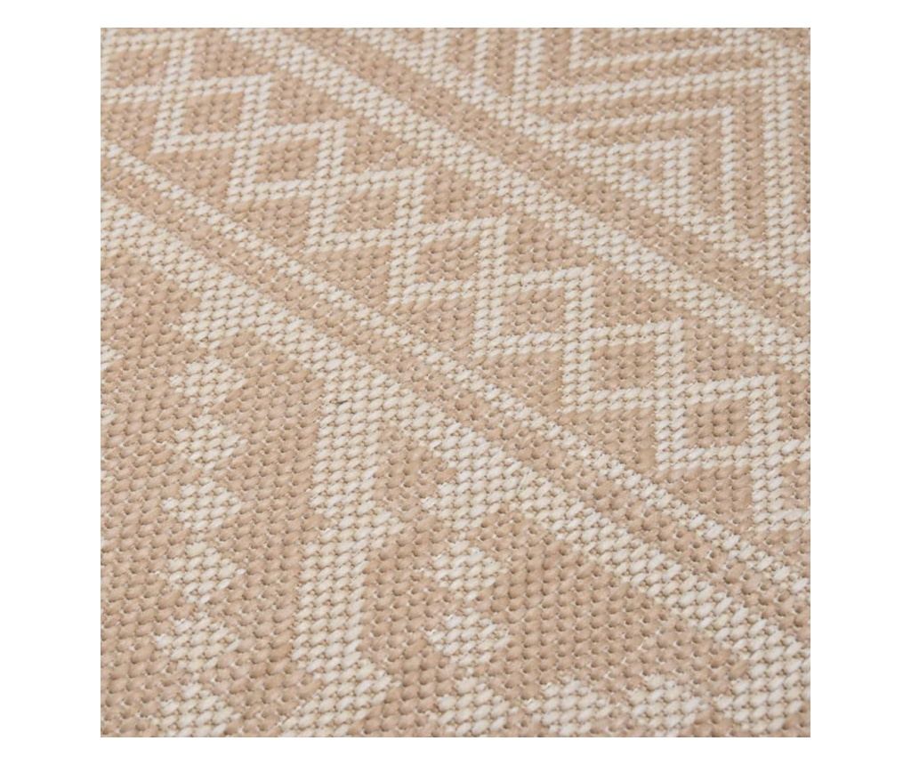 Kültéri szőnyeg, barna csíkokkal, 160x230 cm, lapos szövésű - 5