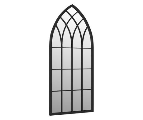 Oglinda de gradina, negru, 100x45 cm, fier uz exterior