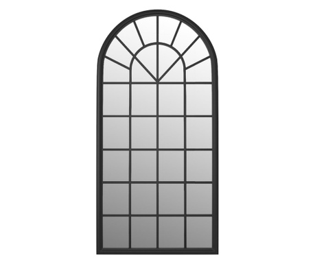 Огледало, черно, 90x45 см, желязо, за употреба на закрито