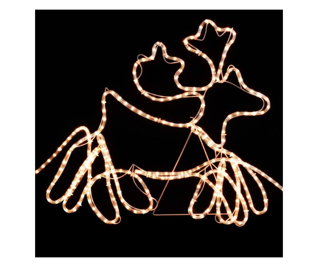 Božićna svjetlosna instalacija, 4 soba i saonice, 500x10x80 cm - 3