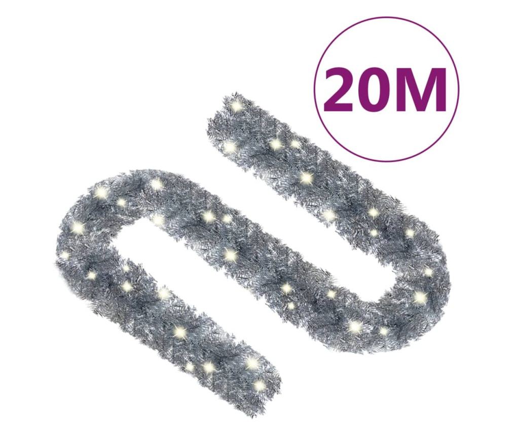 Božićna girlanda s LED svjetlima, srebrna, 20 m - 8