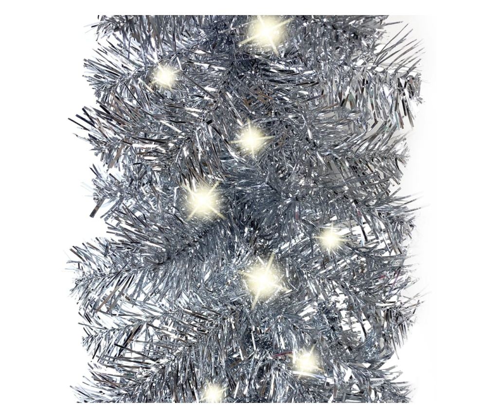 Božićna girlanda s LED svjetlima, srebrna, 5 m - 3