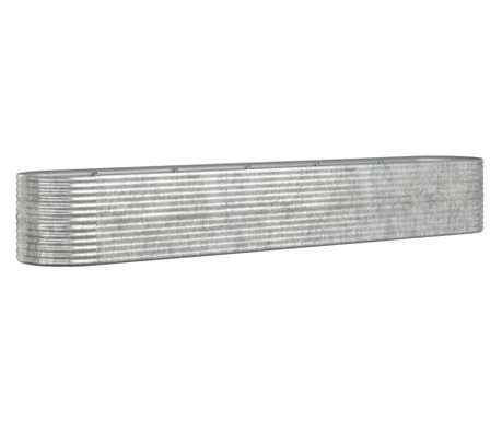 Jardiniera argintiu 440x80x68 cm otel vopsit electrostatic