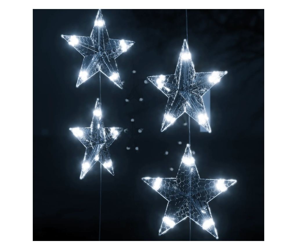 Instalacija svjetla tip zavjese zvijezde 500 LED hladno bijelo 8 funkcija - 4