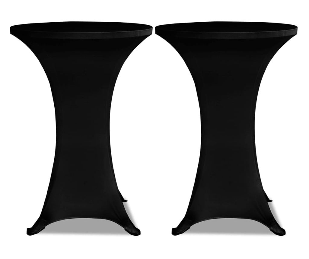 Navlaka za stol za stajanje Ø 80 cm crna rastezljiva 4 kom - 5