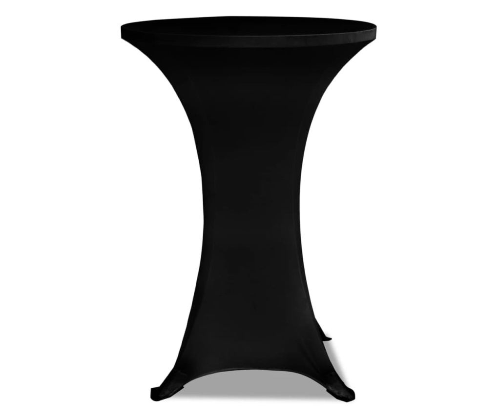 Navlaka za stol za stajanje Ø 80 cm crna rastezljiva 4 kom - 6