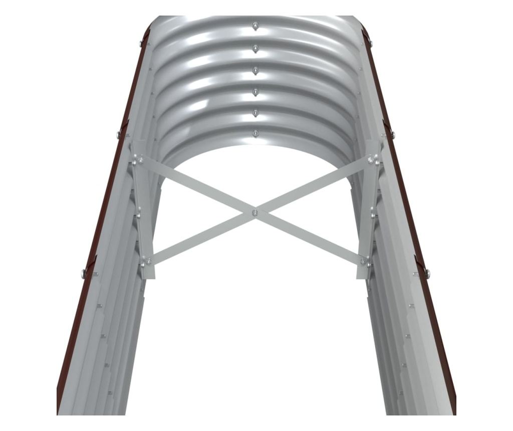 Кафява градинска саксия 332x40x36 см прахово боядисана стомана - 5