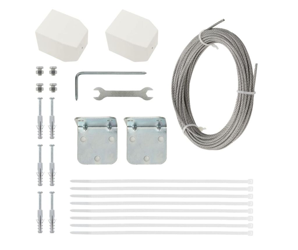 Διαχωριστικό Βεράντας Ανθρακί & Λευκό 140x240 εκ. Ύφασμα Oxford - 4