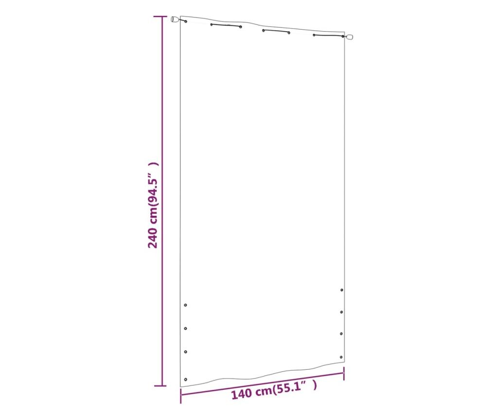 Διαχωριστικό Βεράντας Ανθρακί & Λευκό 140x240 εκ. Ύφασμα Oxford - 5