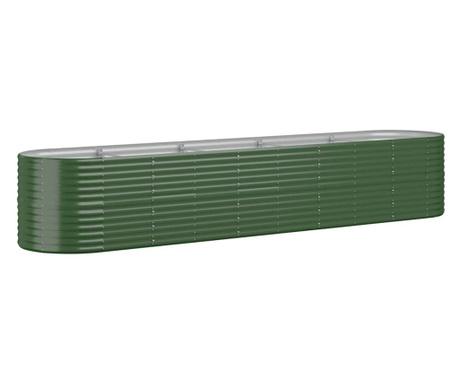 Jardiniera gradina verde 368x80x68 cm otel vopsit electrostatic