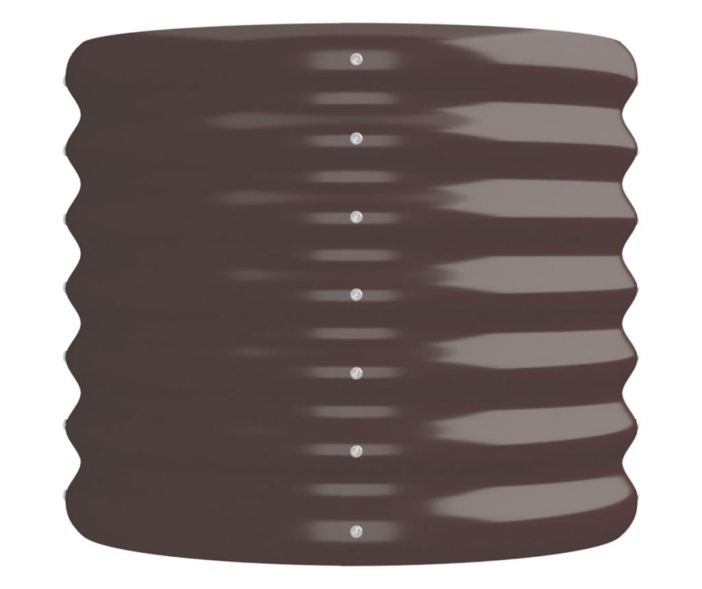 Градинска саксия, кафява, 224x40x36 см, прахово боядисана стомана - 4