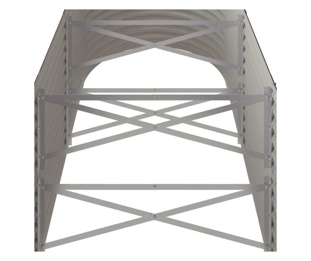 Градинска саксия, кафява, 224x40x36 см, прахово боядисана стомана - 5