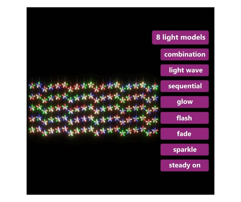 Instalacija svjetla zavjesa zvijezde 500 LED višebojna 8 funkcija - 3