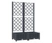 Jardiniera de gradina cu spalier,gri inchis, 80x40x121,5 cm, PP