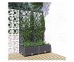 Jardiniera de gradina cu spalier,gri inchis, 80x40x121,5 cm, PP