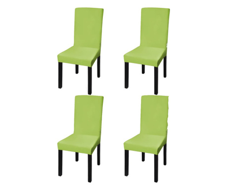 Покривни калъфи за столове, еластични, 4 бр, зелени