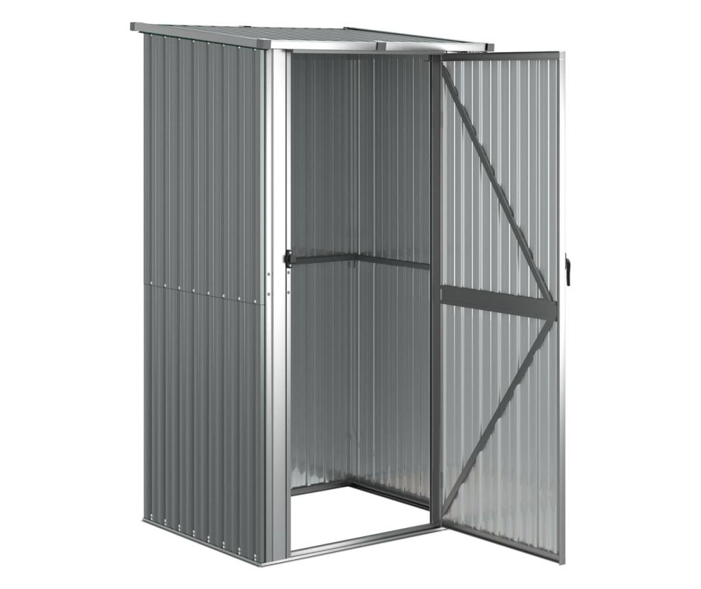 Градински навес, сив, 118,5x97x209,5 см, поцинкована стомана - 3