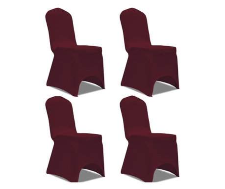Покривни калъфи за столове, еластични, 4 бр, бордо