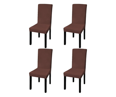 Husa elastica pentru scaun, maro, 4 buc.