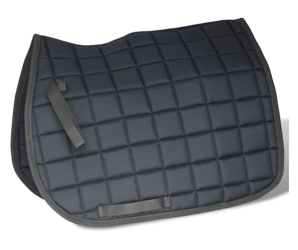Jahalno Sedlo Set 17,5" Pravo Usnje Črne Barve 18 cm 5-v-1 - 5
