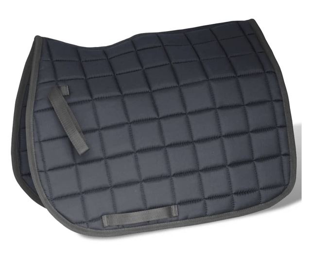 Sedlo za Jahanje Komplet 17,5 " od Prave Kože Crno 18 cm 5 u 1
