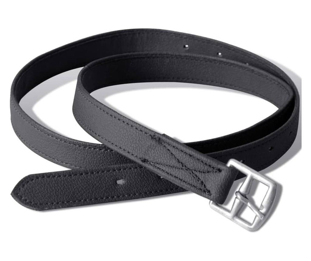 Jahalno Sedlo Set 17,5" Pravo Usnje Črne Barve 18 cm 5-v-1 - 6