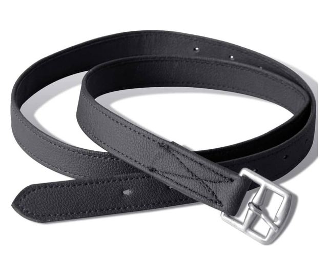 Sedlo za Jahanje Komplet 17,5 " od Prave Kože Crno 18 cm 5 u 1