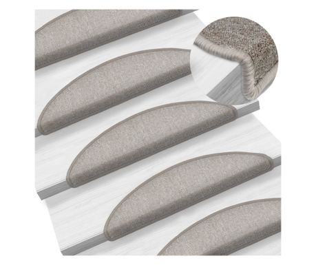 Lépcsőszőnyeg, 10 db, szürke taupe, 56x20 cm
