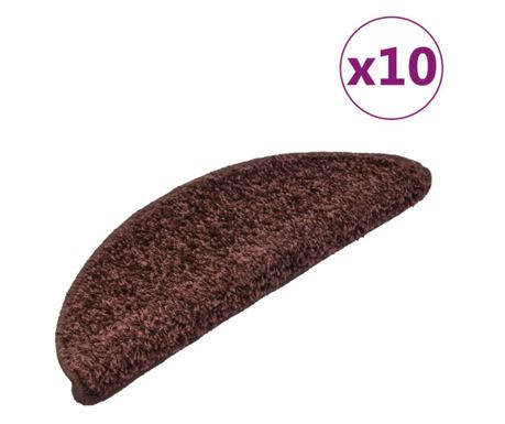 Otirači za stepenice 10 kom 65 x 25 cm smeđi 