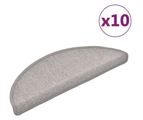 Otirači za stepenice 10 kom 65x24x4 cm sivo-smeđi 