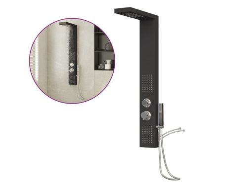 Panel za tuširanje aluminijski crni 