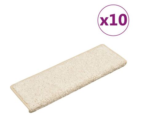 Otirači za stepenice 10 kom 65x21x4 cm bijeli 