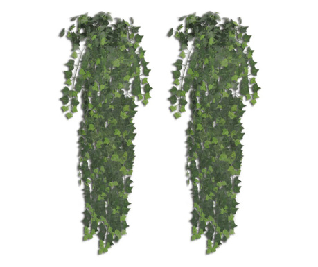 Iedera verde artificiala, 2 tufe, 90 cm