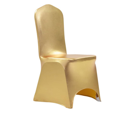Huse elastice pentru scaun, 6 buc., auriu