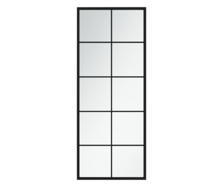 Огледало за стена, черно, 100х40 см, метал