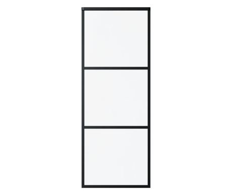 Drsna vrata ESG steklo in aluminij 76x205 cm črna