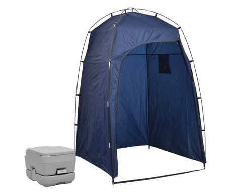 hordozható kemping-WC sátorral 10+10 L