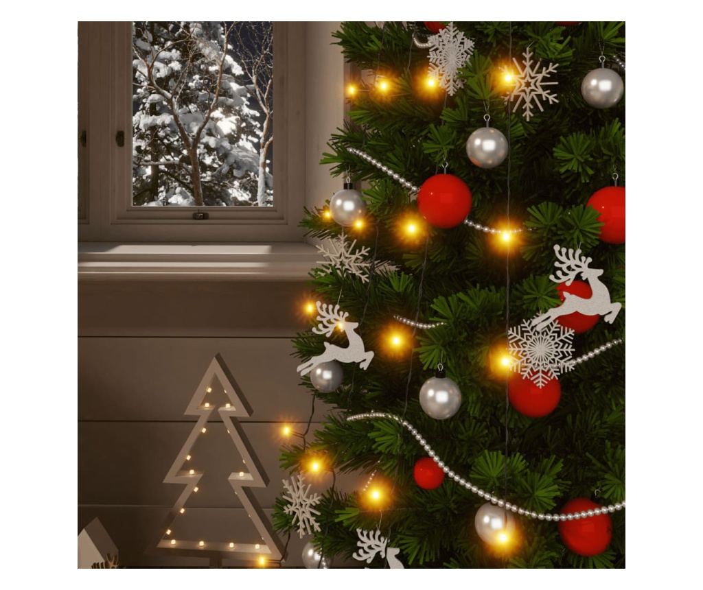 Zavjesa s bajkovitim solarnim svjetlima, 2 kom, 2x200, LED, toplo bijelo unutarnje vanjsko - 3